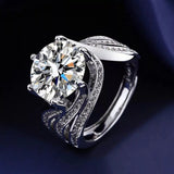 5 carat moissanite ring crafted in 925 sterling silver with a brilliant sparkling gemstone.
