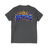 Blue Boss Streetwear Graphic V-Neck T-Shirt