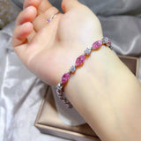 925 sterling silver moissanite bracelet with brilliant sparkling gemstones.