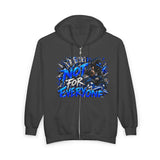Blue Panther Streetwear Graphic Zip-Up Hoodie