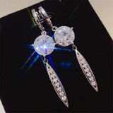 10 carat moissanite earrings crafted in 925 sterling silver with brilliant sparkling gemstones.