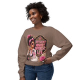 Crewneck Sweatshirt — 'Different Mindset, Different Life' Floral Afrocentric Design