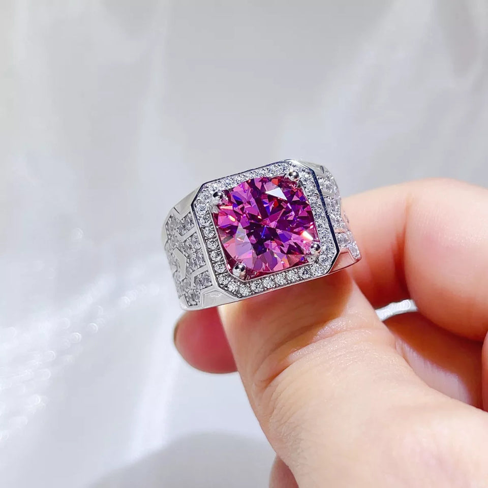5 carat moissanite ring crafted in 925 sterling silver with a brilliant sparkling gemstone.