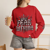 Crewneck Sweatshirt – 'Fear Nothing' Gothic Crown Graphic