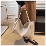 Vintage Women's Tote Bag Athletic Casual Fashion Large Capacity Leather - White