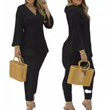 Bell Sleeve Top And Trousers Fashion Suit Women