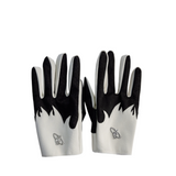 Men's black crocodile-grain sheepskin winter gloves with warm insulated lining for cold weather.