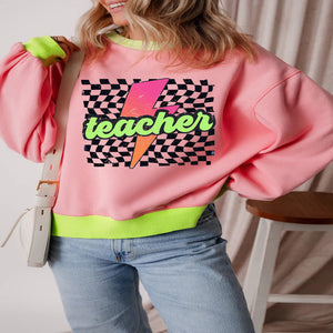 Women's graphic round neck long sleeve sweatshirt for comfortable everyday wear.