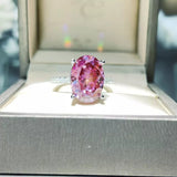 8 carat oval moissanite ring crafted in 925 sterling silver with a brilliant sparkling gemstone.