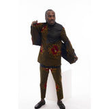 African Fashion Ankara Print Shirt, Trouser & Waistcoat Set