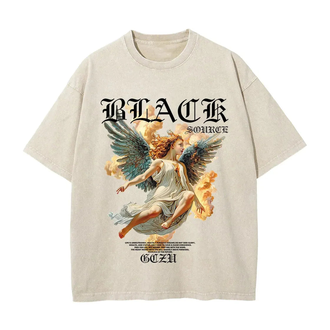 Y2k Gothic Punk Style Men T Shirt Clothes Harajuku Oversized T-Shirt Top - black