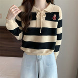 Women's Striped Knit Sweater | Casual Long Sleeve Pullover | Mimi B Fashion