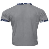 Men's Full-Size Lace-Up Collar T-Shirt Plus Size - Black