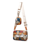Retro Fashion Stitching Contrast Color Small Square Bag
