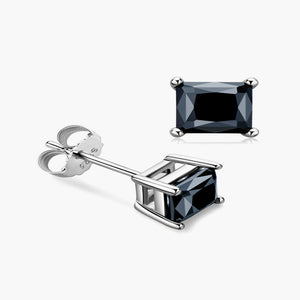Square moissanite stud earrings crafted in 925 sterling silver with brilliant sparkling gemstones.
