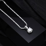 925 sterling silver zircon pendant necklace with a brilliant sparkling gemstone.