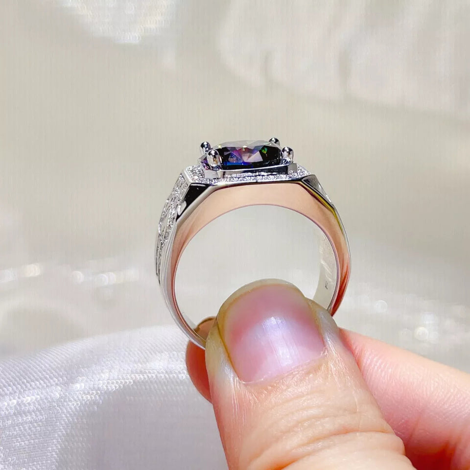 5 carat moissanite ring crafted in 925 sterling silver with a brilliant sparkling gemstone.