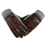 Men's Pigskin Winter Cycling Gloves - Brown