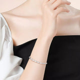 925 sterling silver heart link bracelet with elegant polished heart-shaped links.