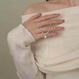 Luxury zircon pendant necklace in 925 sterling silver.