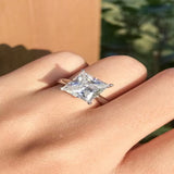 5 carat moissanite solitaire ring with a brilliant sparkling gemstone.
