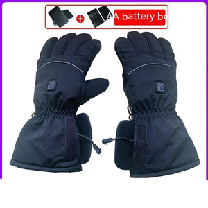 Rechargeable smart heated touchscreen winter gloves for outdoor activities.
