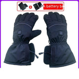 Rechargeable smart heated touchscreen winter gloves for outdoor activities.