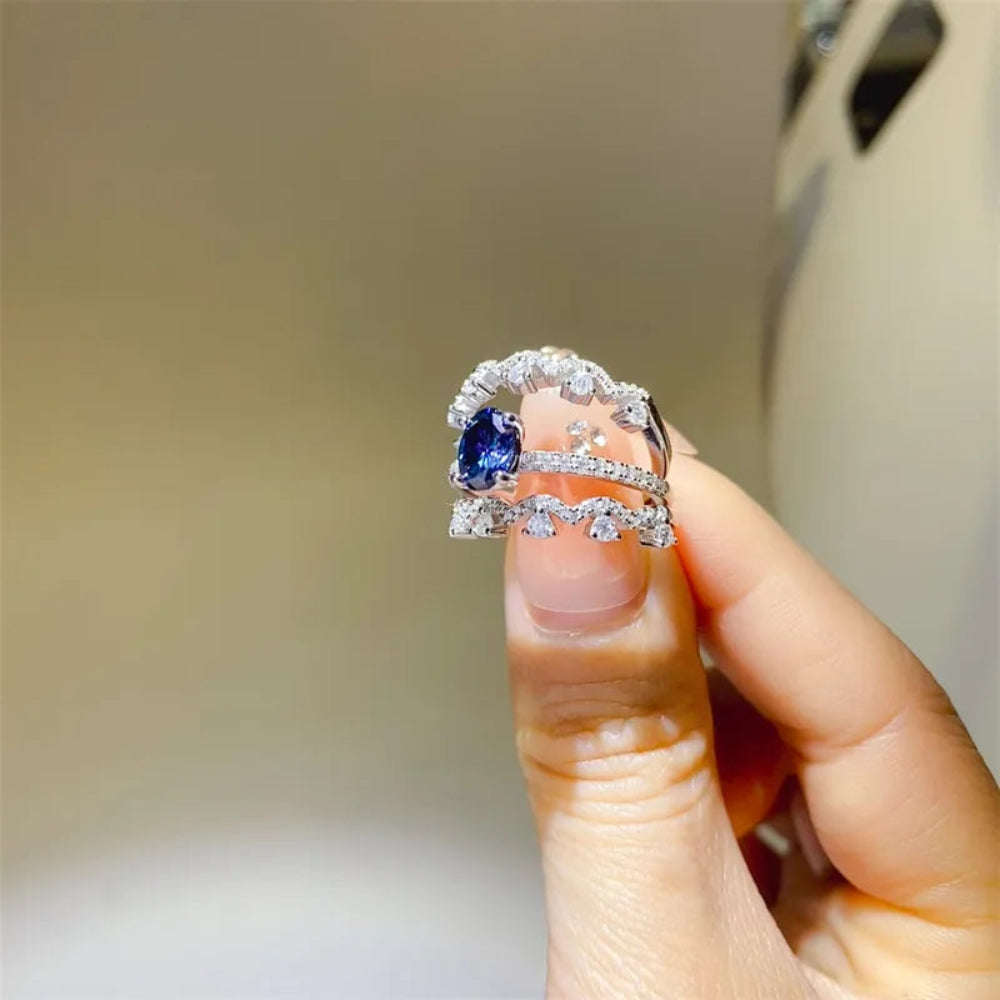 1 Carat Moissanite 925 Sterling Silver Ring - Silver