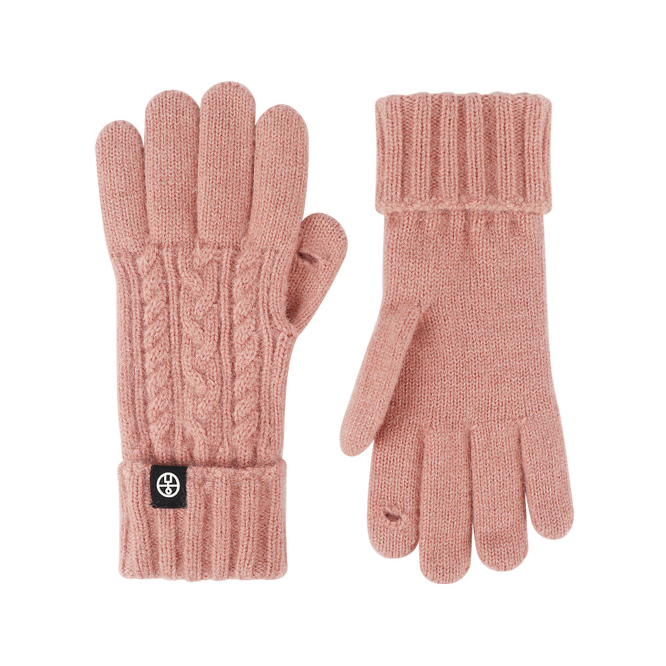 Knitted winter outdoor cycling gloves for cold-weather riding and outdoor activities.