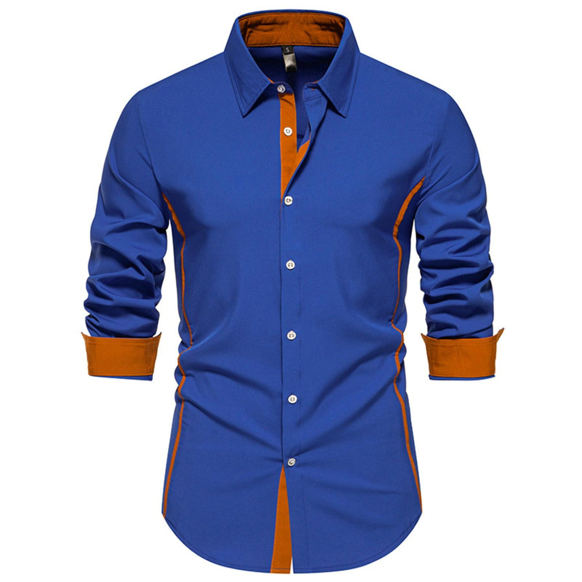 Men's Contrast Trim Button-Down Shirt - Black