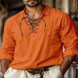 Men's Full Size Color Block Short Sleeve Shirt Plus Size - Orange