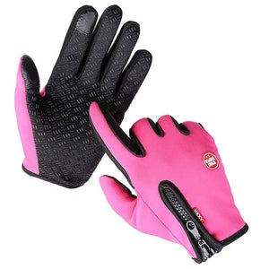 Winter sports touchscreen thermal gloves with waterproof and windproof protection for skiing and cold-weather outdoor activities.