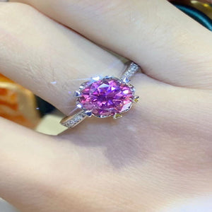 2 carat moissanite ring crafted in 925 sterling silver with a brilliant sparkling gemstone.