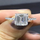 Luxury 5 Carat Moissanite Side Stone Ring – 925 Sterling Silver - Silver