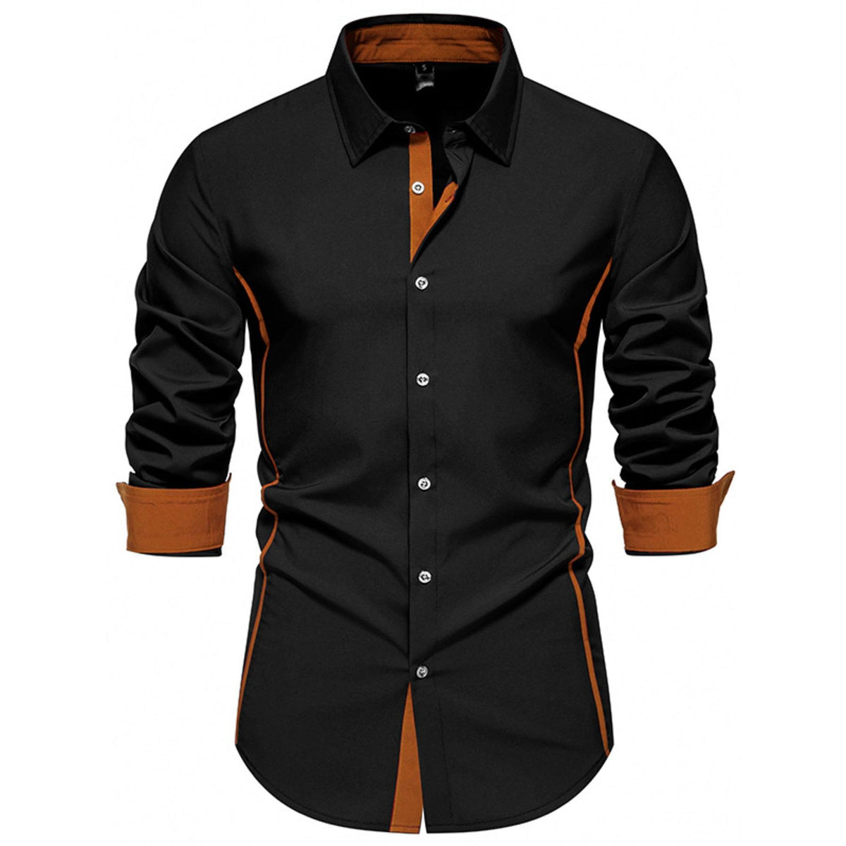 Men's Contrast Trim Button-Down Shirt - Military Green