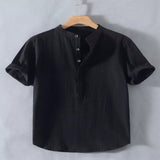 Men's Plus Size Button Detail Short Sleeve Shirt - White