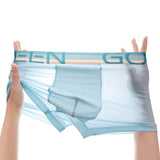 Men's Ice Silk Boxer Briefs - Light Blue