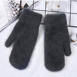 Women's Angora wool winter gloves with a soft and warm design.