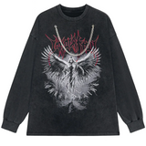 Y2k Gothic Punk Style Men T Shirt Clothes Harajuku Oversized T-Shirt Top - long  black