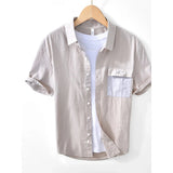 Men's Button Up Short Sleeve Shirt - Khaki