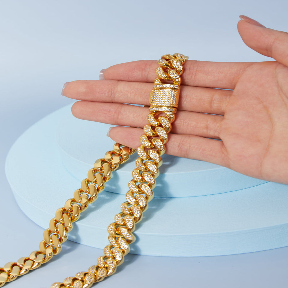Classic brass curb chain necklace with a polished timeless design.