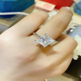 5 carat moissanite solitaire ring with a brilliant sparkling gemstone.