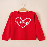 XOXO Valentine's Heart Sketch Printed Pullover Sweatshirt - Scarlet