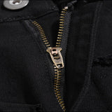 Men's Distressed Slim Fit Jeans - Black