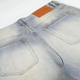 Men's Full Size Vintage Wash Wide Leg Jeans Plus Size - Medium