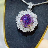 10 carat moissanite necklace crafted in 925 sterling silver with a brilliant sparkling gemstone.