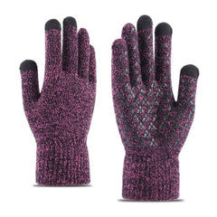 Knitted Winter Touchscreen Gloves – Warm Wool Gloves - Black For Women