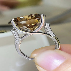 20 carat moissanite ring crafted in 925 sterling silver with a brilliant sparkling gemstone.