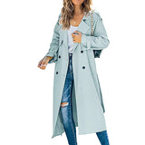 Women's Fashion Casual Solid Color Windbreaker Jacket - Brown