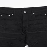 Men's Distressed Slim Fit Jeans - Black
